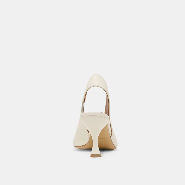 Madow Off White Leather Heels — view 8