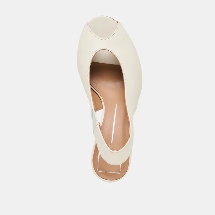 Madow Off White Leather Heels — view 9