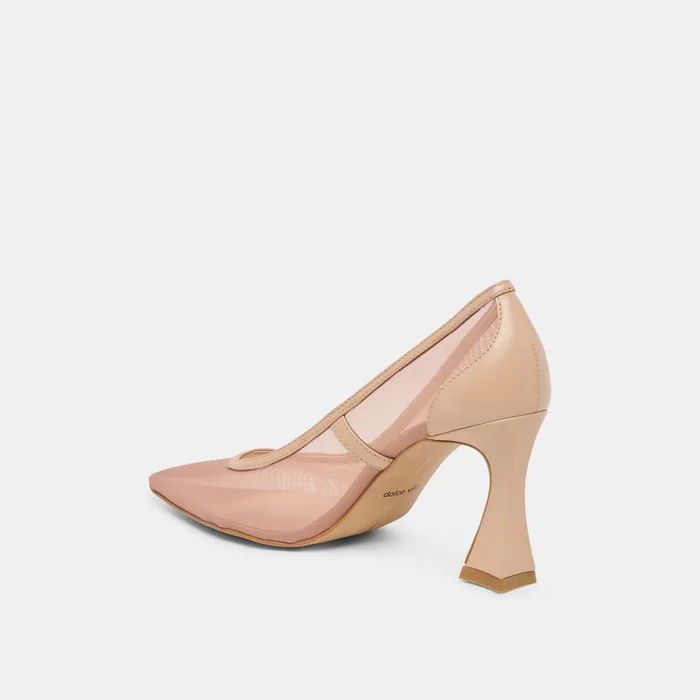 Malory Lt Tan Mesh Heels — view 6