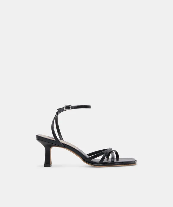 Manji Wide Midnight Patent Leather Heels — view 2