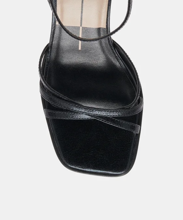 Manji Wide Midnight Patent Leather Heels — view 4