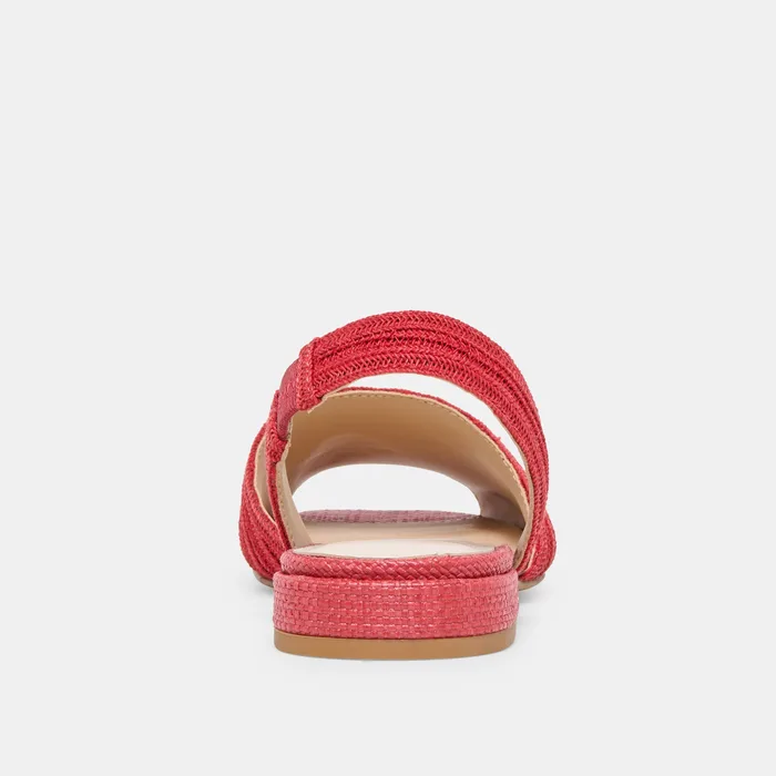 MARZY Red Raffia Slingback Peep-Toe Sandals — view 8