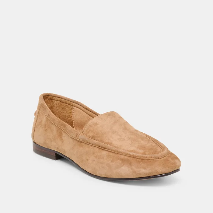 Mattie Camel Suede Loafers — view 3