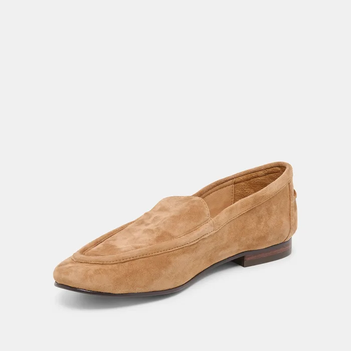 Mattie Camel Suede Loafers — view 5