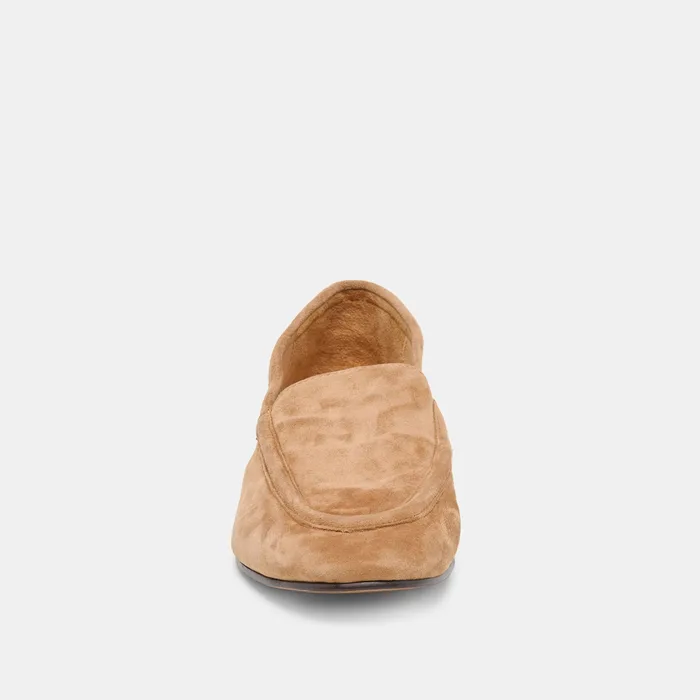Mattie Camel Suede Loafers — view 7