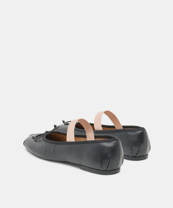 MAYVIS BALLET FLATS BLACK LEATHER