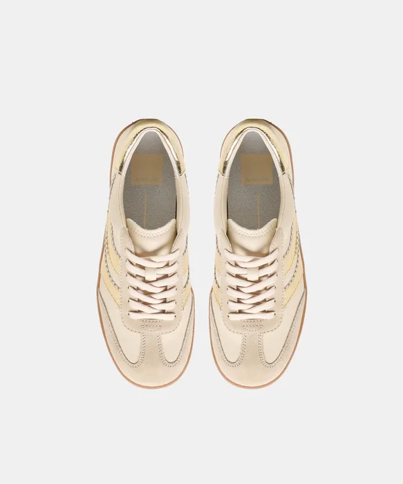 Merit White Gold Leather Sneakers — view 4
