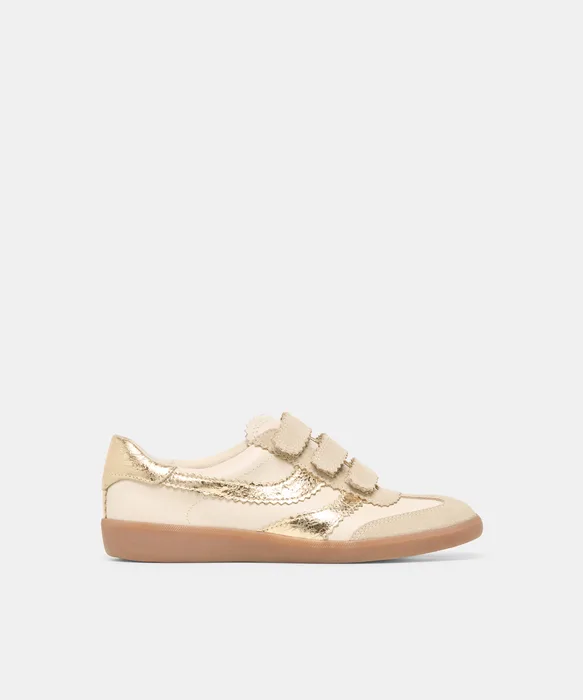 Merit Velcro White Gold Leather Sneakers — view 2