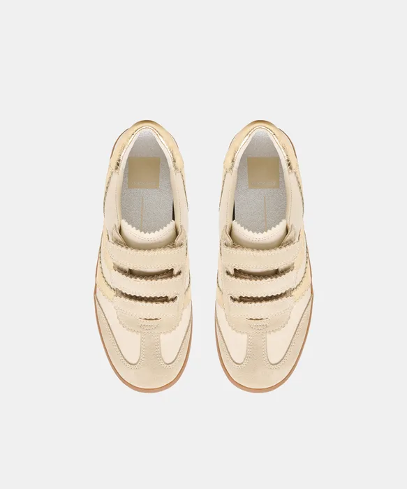 Merit Velcro White Gold Leather Sneakers — view 4