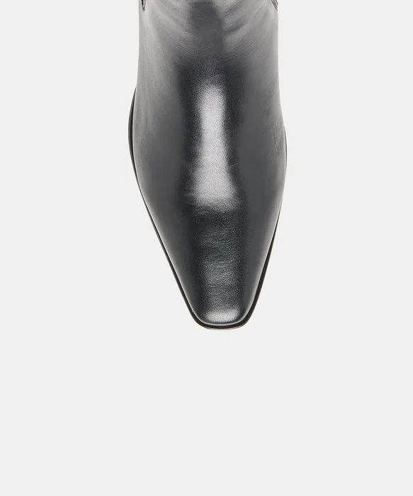 MICHAH Black Leather Ankle Chelsea Booties — view 4