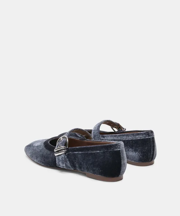 MIKEL VELVET BALLET FLATS NAVY VELVET