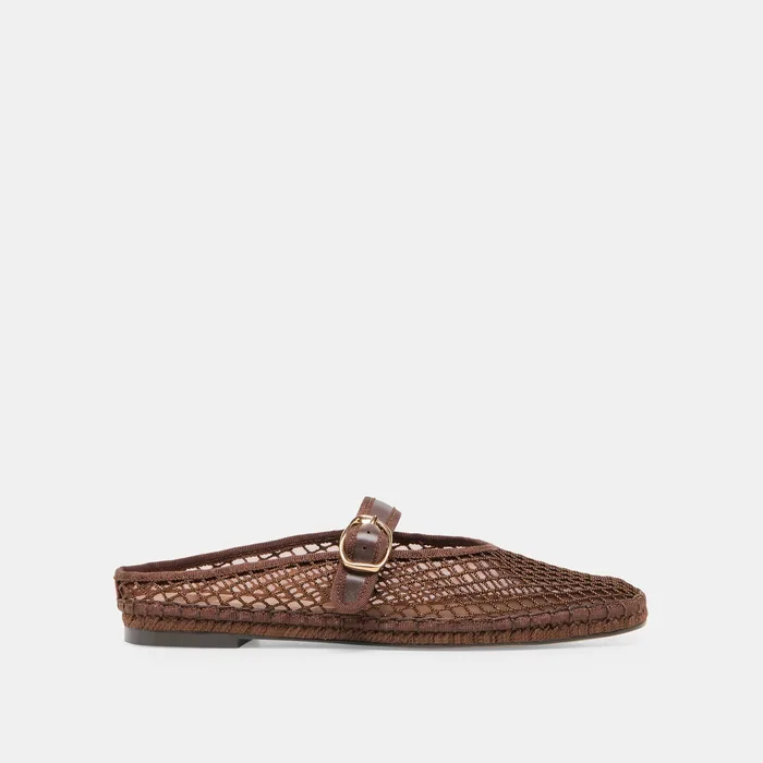 Milie Chocolate Woven Mesh Flats — view 2