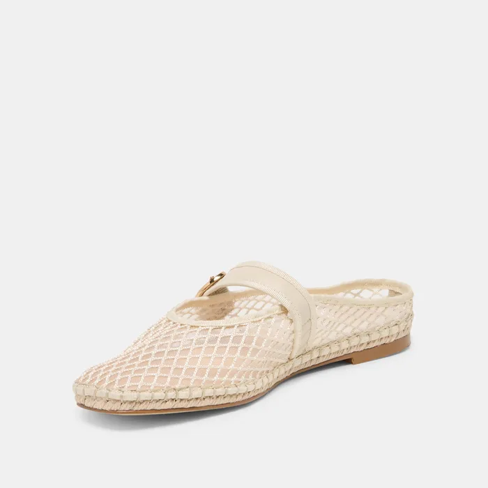 Milie Ecru Woven Mesh Flats — view 5