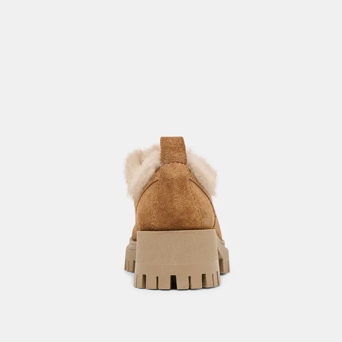 Milza Plush Lt Brown Suede Loafers — view 10