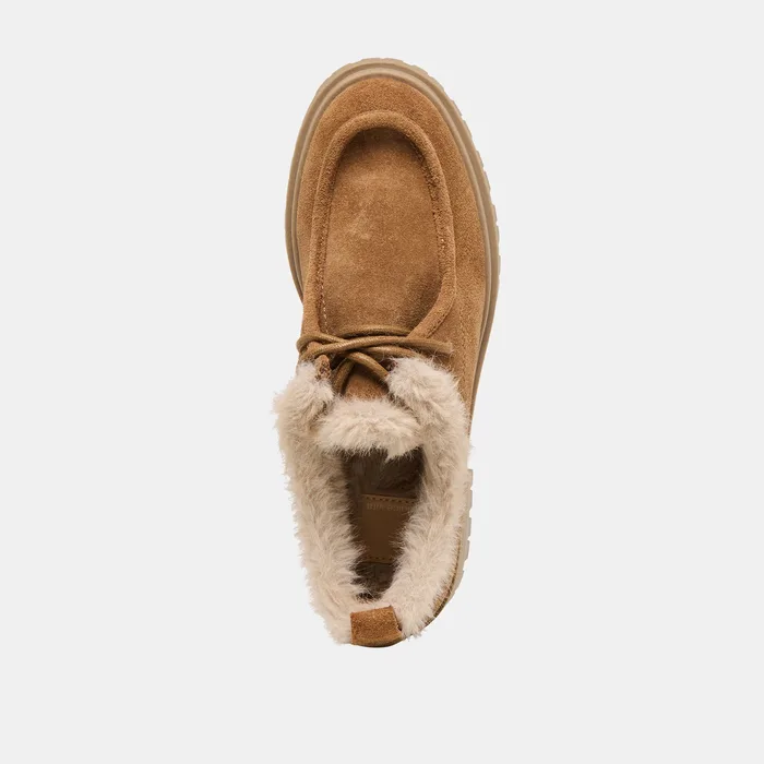 Milza Plush Lt Brown Suede Loafers — view 11