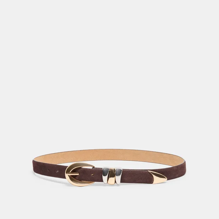 Mixed Metal Mahogany Buckle Belt — view 2