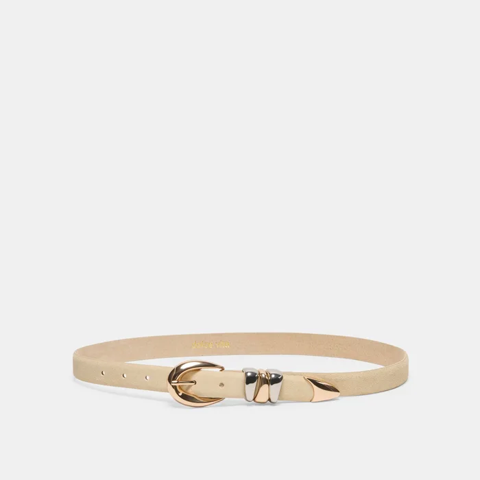 Mixed Metal Sand Suede Buckle Belt — view 2