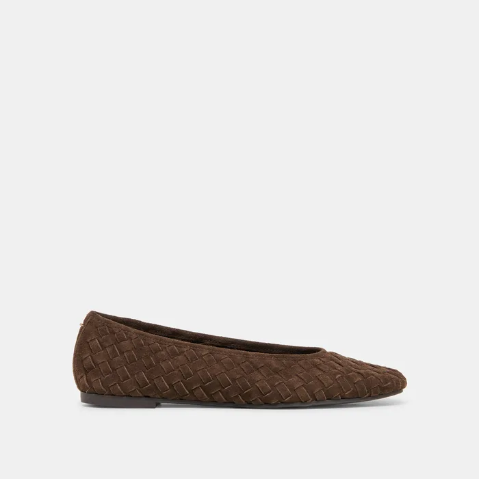 MYCAH Dk Brown Woven Suede Ballet Flats — view 2