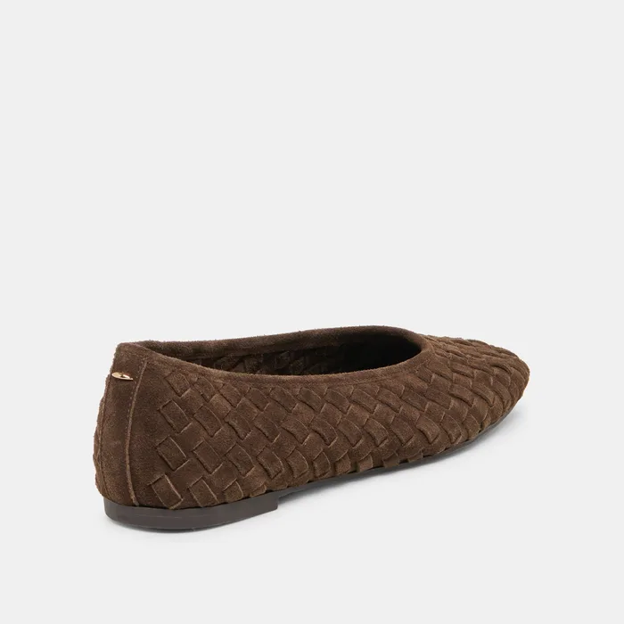 MYCAH Dk Brown Woven Suede Ballet Flats — view 4