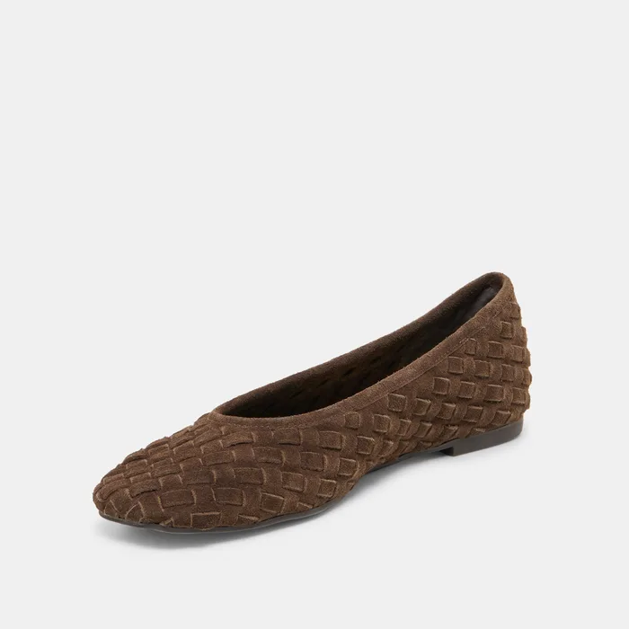 MYCAH Dk Brown Woven Suede Ballet Flats — view 5