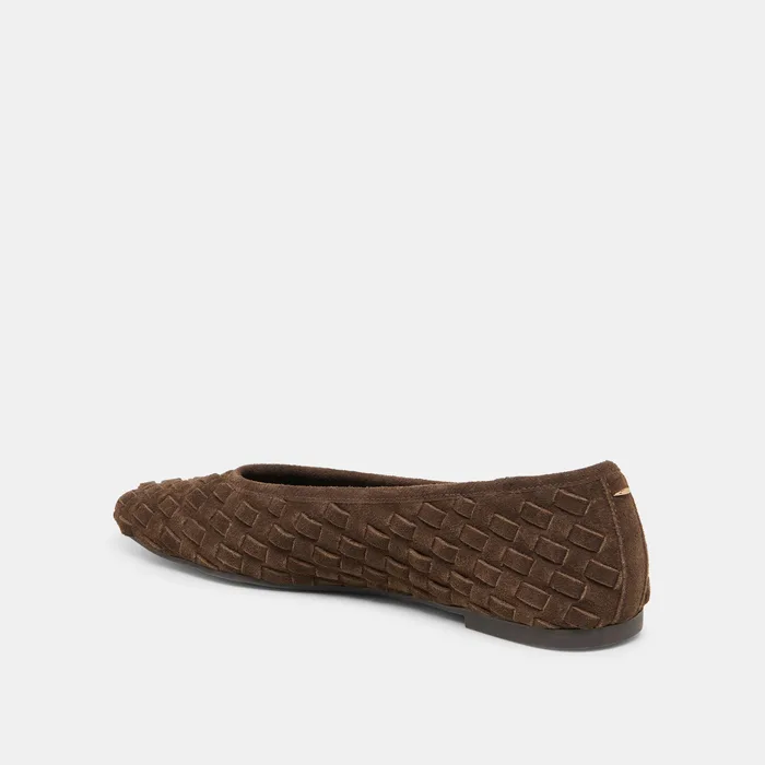 MYCAH Dk Brown Woven Suede Ballet Flats — view 6
