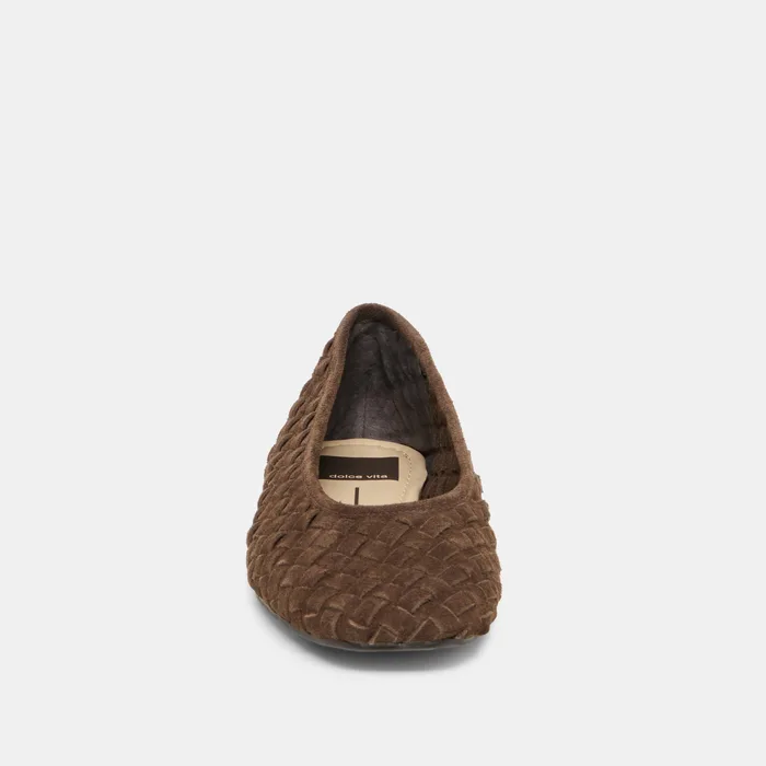 MYCAH Dk Brown Woven Suede Ballet Flats — view 7
