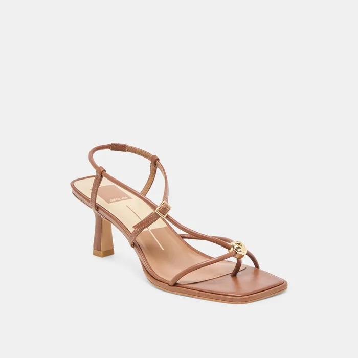 Mylee Cognac Leather Heels — view 3