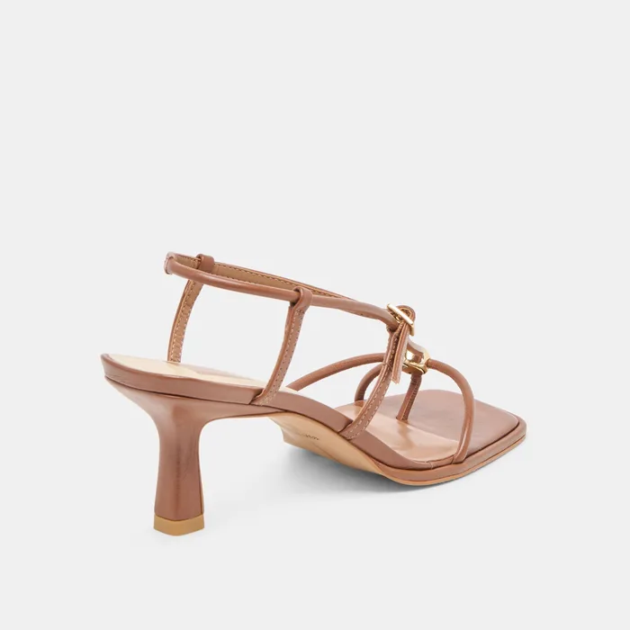 Mylee Cognac Leather Heels — view 4