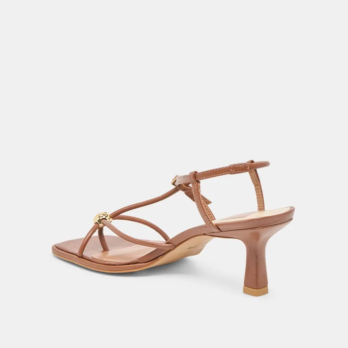 Mylee Cognac Leather Heels — view 6