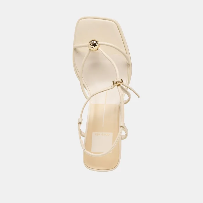 Mylee Creme Leather Heels — view 9