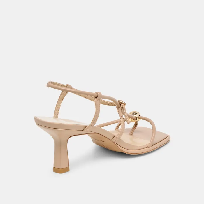 Manji Wide Light Tan Leather Heels — view 4