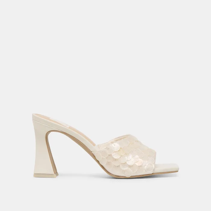 Nandy Confetti Ivory Sequin Heels — view 2