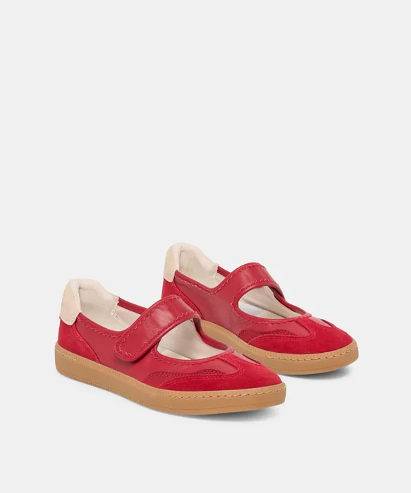 Nanet Crimson Leather Sneakers — view 3