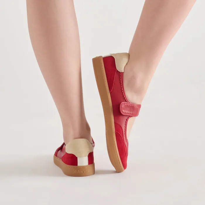 Nanet Crimson Leather Sneakers — view 5
