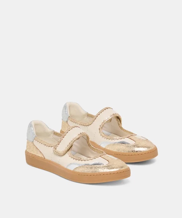 NANET Metallic Multi Leather Mary-Jane Sneakers — view 4