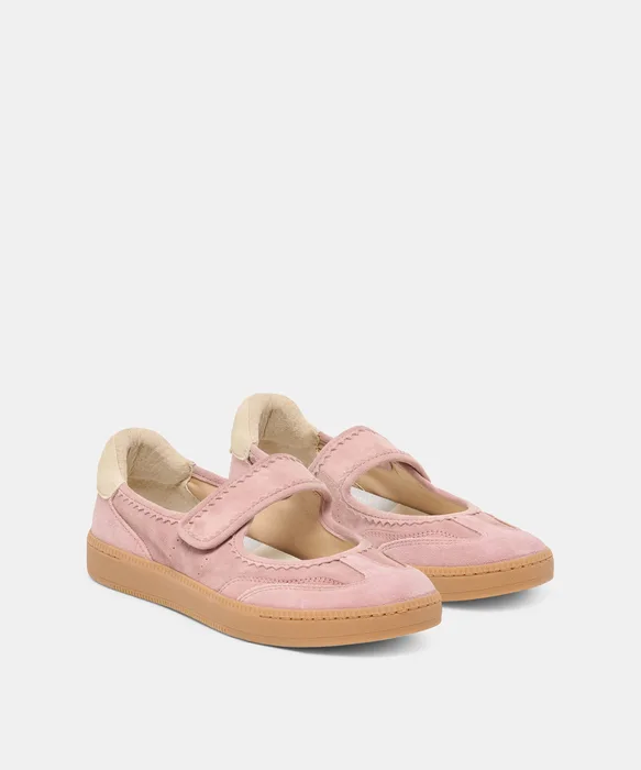 NANET Pink Suede Mary-Jane Ballet Sneakers — view 3