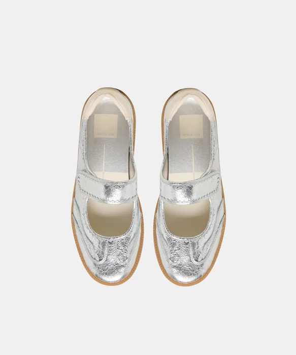 Nanet Silver Leather Sneakers — view 4