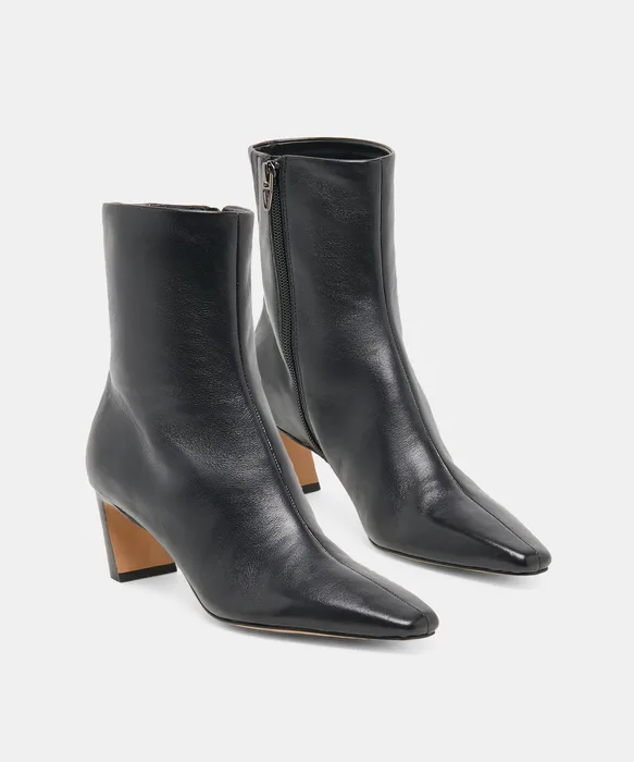NESLY Black Leather Ankle Booties — view 3