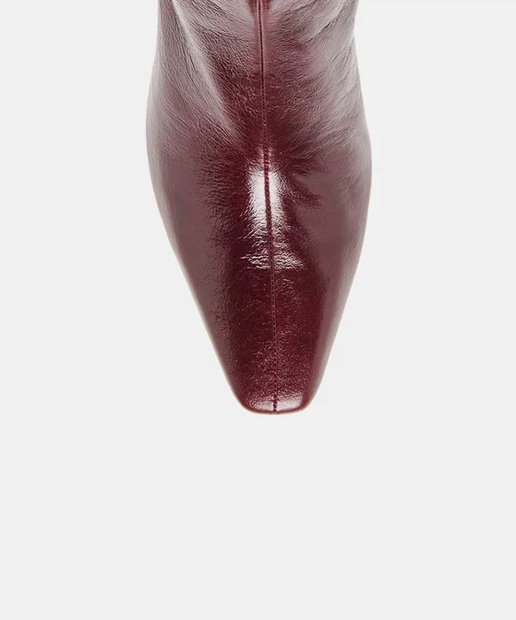 NESLY Oxblood Leather Ankle Booties — view 4
