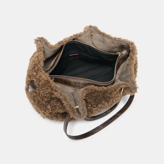 NOMAD Chocolate Faux Fur Tote Bag — view 4