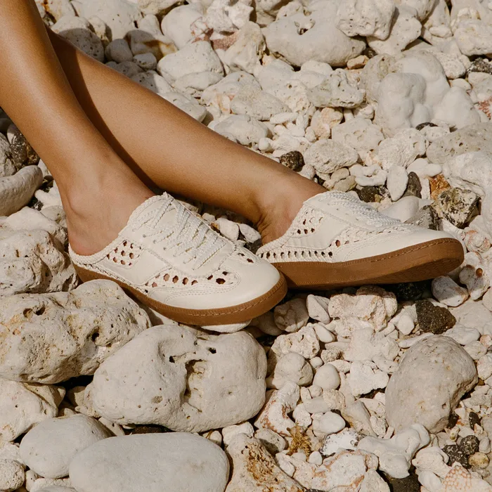 Notice Slide Woven Off White Woven Stella Sneakers — view 3