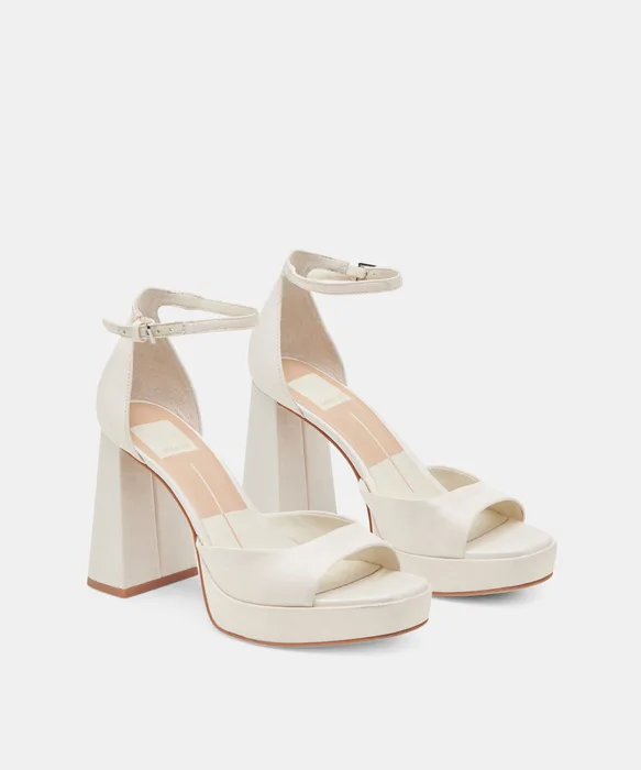 PANDRO HEELS WHITE SATIN — view 3