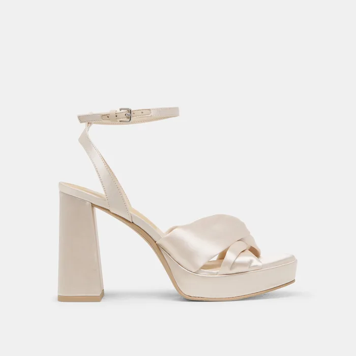 PARLO HEELS IVORY SATIN — view 2