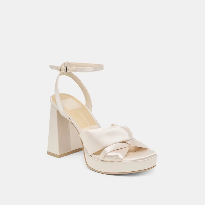 PARLO HEELS IVORY SATIN — view 4