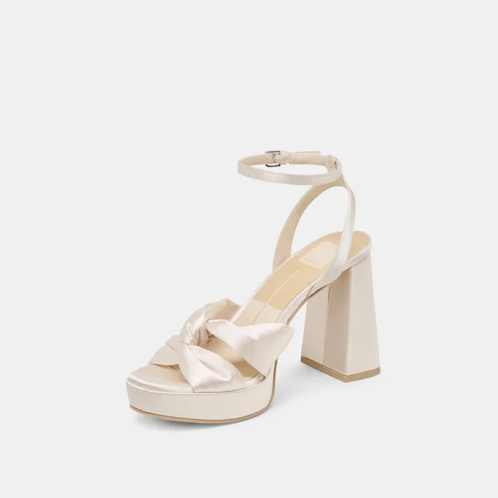 PARLO HEELS IVORY SATIN — view 7
