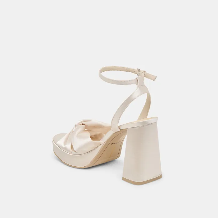 PARLO HEELS IVORY SATIN — view 8
