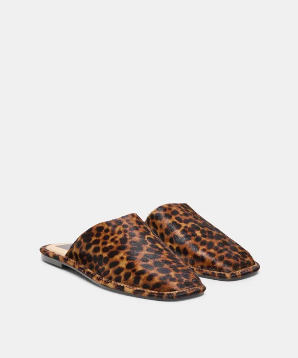 PHIRA Dk Leopard Calf Hair Slip-On Flats — view 3
