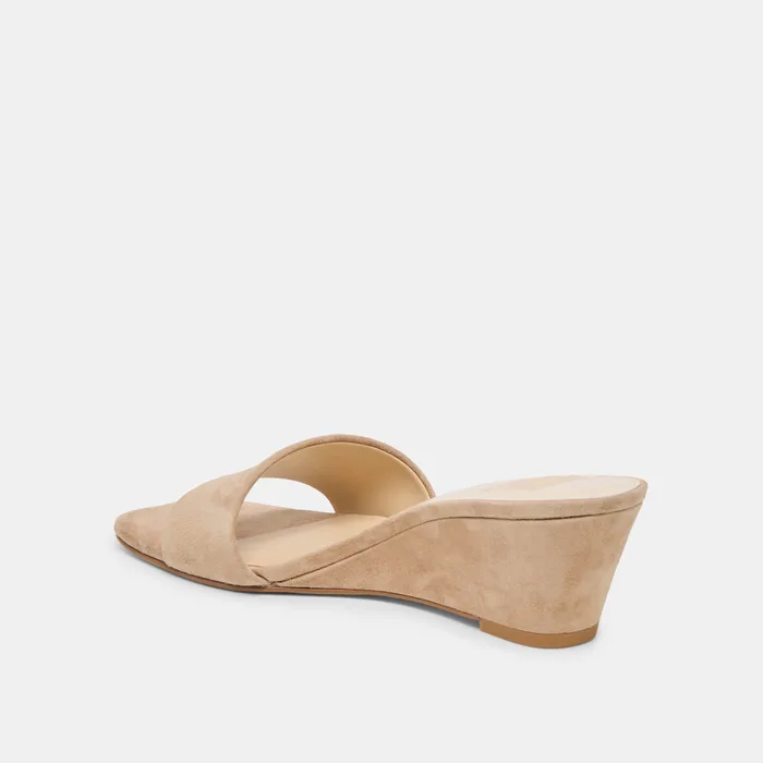 Qaily Camel Suede Wedges — view 9