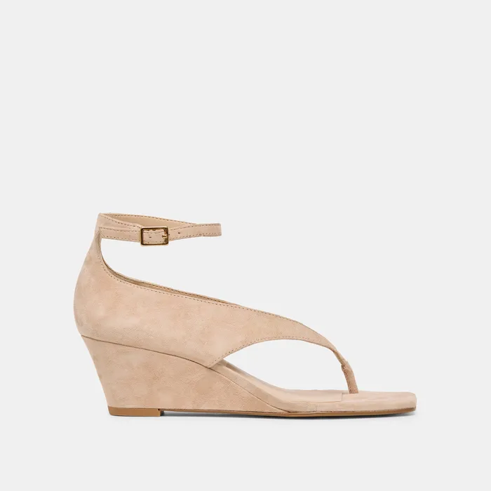 Quinny Bamboo Suede Wedges — view 2