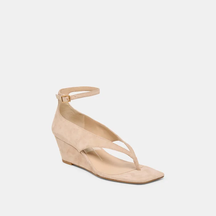 Quinny Bamboo Suede Wedges — view 3